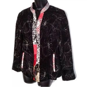 Chico’s 1 Jacket Blazer Velvet Silk